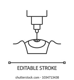 Laser eye surgery linear icon. Thin line illustration. Medical ophthalmology. Laser vision correction. Contour symbol. Vector isolated outline drawing. Editable stroke