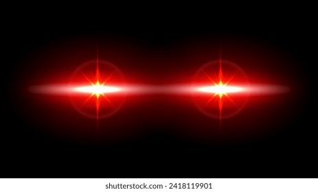 Laser eyes meme overlay. Glowing red eyes, hyper beam power-up effect and beast mode superhero laser vision vector template of laser superpower and superhero, game eyesight illustration