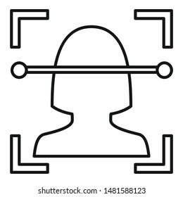 Laser face recognition icon. Outline laser face recognition vector icon for web design isolated on white background