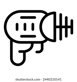 Laser firearm icon outline vector. Fantasy hunting tool. Ray pointing gun