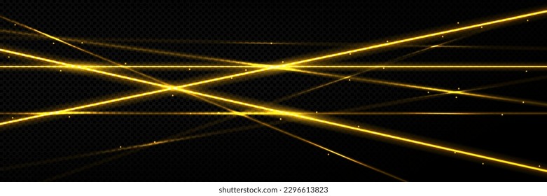 Laser gold abstract line background vector design. Premium golden pattern banner template for business concept. Modern yellow neon beam stripe illustration. Diagonal straight ray technology backdrop