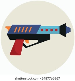 Laser gun blaster future weapon icon clipart avatar logotype isolated vector illustration