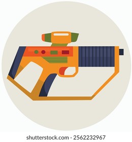 Laser gun blaster future weapon icon clipart avatar logotype isolated vector illustration