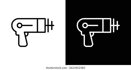 Ícone de arma a laser traçado no fundo branco
