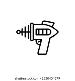 Laserpistolen-Symbol, lineares Logo, einzeln