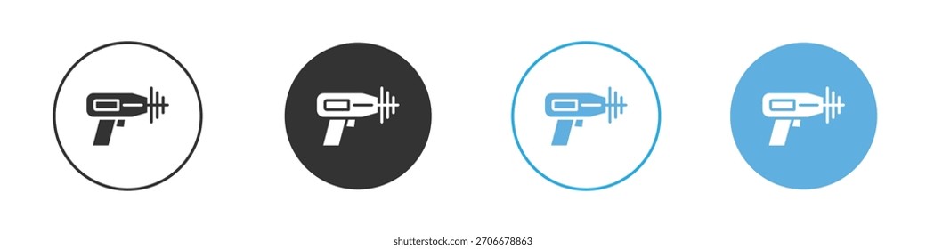 Conjunto de diseño de Plantilla de logotipo de icono de pistola láser