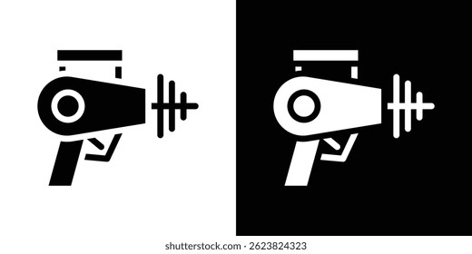 Icono de pistola láser para diseño de interfaz de usuario de App móvil de Web de logotipo.