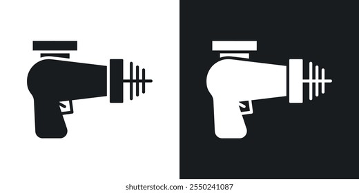 Paquete de iconos de pistola láser en color negro.