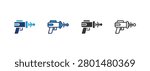 Laser Gun Icon Set Multiple Style Collection