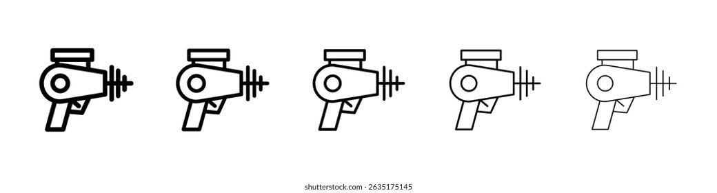 Icono de pistola láser Símbolo plano de línea delgada simple