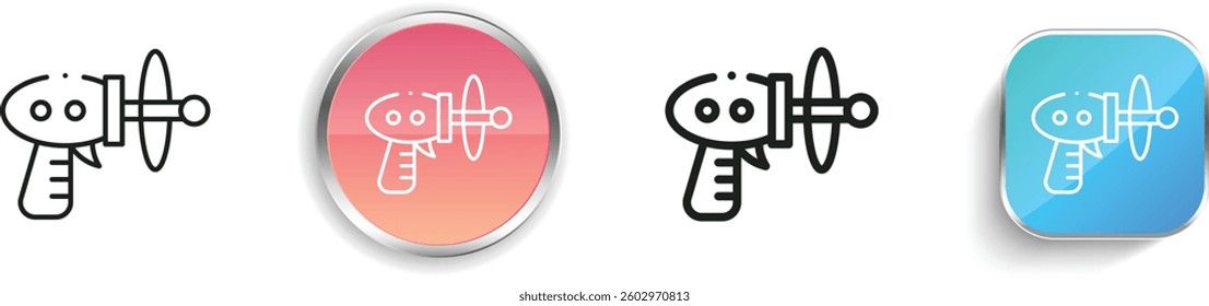 laser gun icon. Thin Linear, Regular and Button Style Design Isolated On White Background