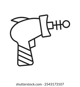 Laser gun icon. thin stroke and solid.