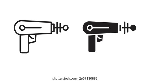 Vector de icono de pistola láser editable. conjunto de Vectores negros