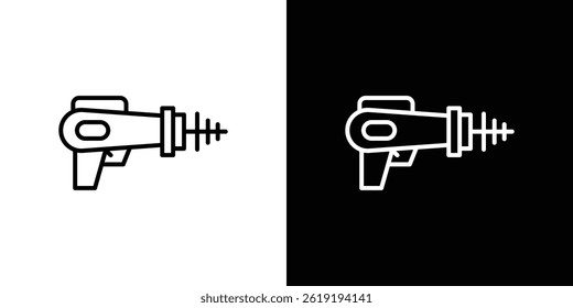 Ícone de arma a laser. ilustração vetorial, pictograma isolado. editável