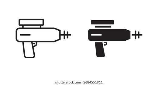 Laserpistole Symbole einfache Vektorsatz. Logo-Symbol-Set
