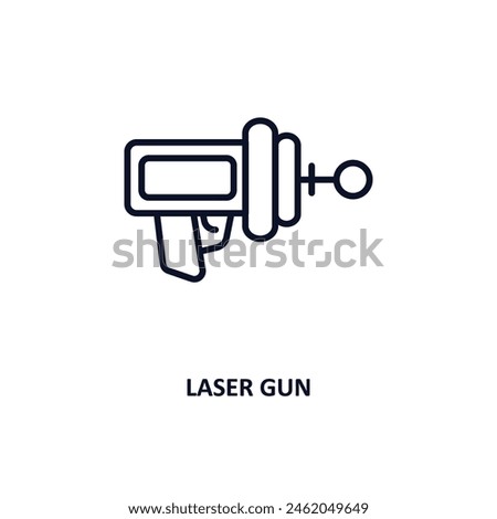 laser gun outline icon.  Thin line icon from astronomy collection. Editable vector isolated on white background