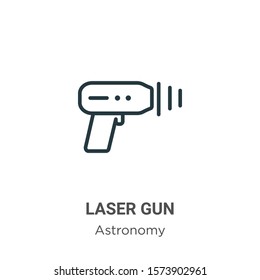 Laser gun outline vector icon. Thin line black laser gun icon, flat vector simple element illustration from editable astronomy concept isolated on white background