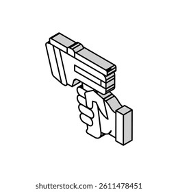 laser gun for scan rfid isometric icon vector. laser gun for scan rfid sign. isolated symbol illustration