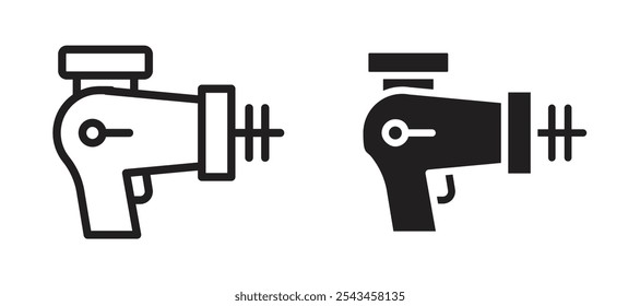 Laserpistolen-Vektorsymbol in Schwarz.
