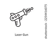 Laser Gun Vector Outline Icon Design illustration. Space Symbol on White background EPS 10 File