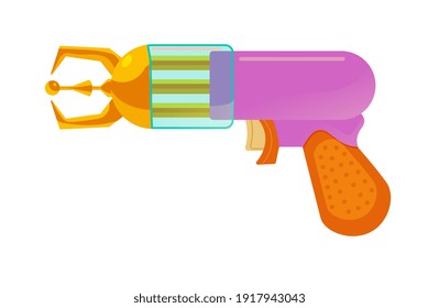 Tecnología espacial de armas láser aislada en blanco