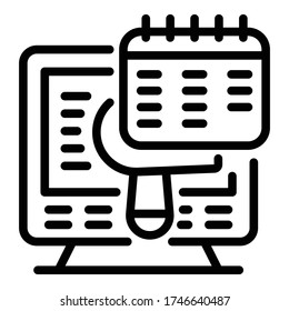 Laser hair removal calendar icon. Outline laser hair removal calendar vector icon for web design isolated on white background