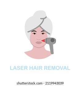 Laser Hair Removal flat icon. Colored element sign from cosmetology collection. Flat Laser Hair Removal icon sign for web design, infographics and more.