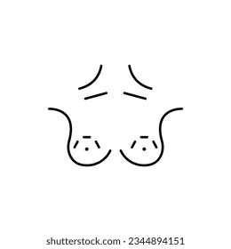 Laser hair removal icon. Laser epilation of the breast. Vector illustration