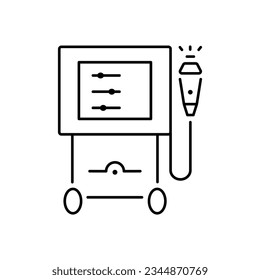 Laser hair removal icon . Ipl hair follicle removal icon. Process of hair removal by laser. Vector illustration