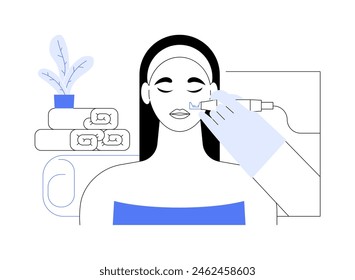 Laser hair removal isolated cartoon vector illustrations. Professional cosmetologists removing hair with laser in salon, appearance care, body treatment, beauty procedures vector cartoon.