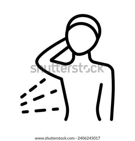 Laser hair removal line icon. Armpit laser hair removal. Clean armpits icon. Outline clean armpits vector icon for web design isolated on white background.