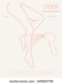 Laser hair removal. Modern vector style.