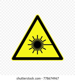Laser hazard Warning sign. Hazard symbols. 
