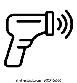 Icono del termómetro de hogar láser. Esquema Icono de vector termómetro de hogar láser para diseño web aislado en fondo blanco