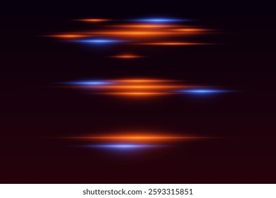 Laser horizontal lines of light, rays effect. Vector EPS10
