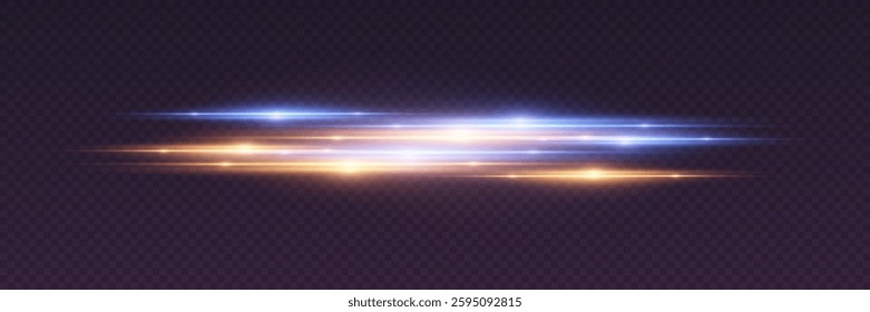Laser horizontal lines of light, rays effect. Vector EPS10