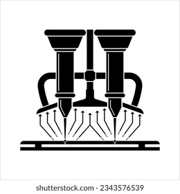 Icono láser, Icono de haz láser, Icono de láser Icono de vectores Ilustración de arte