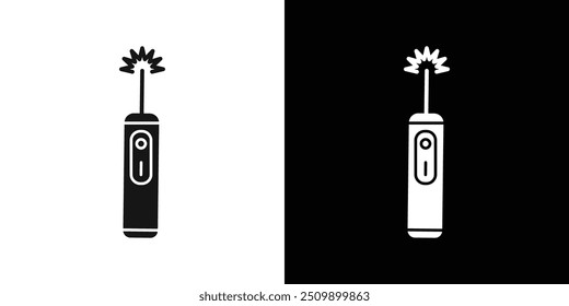icono de láser Conjunto de logotipo de Vector de arte de línea negra