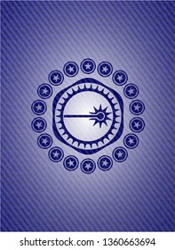 laser icon with denim texture