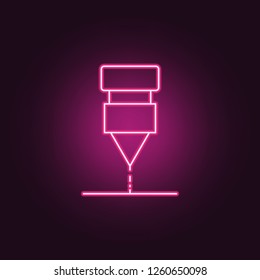 laser icon. Elements of Manufacturing in neon style icons. Simple icon for websites, web design, mobile app, info graphics