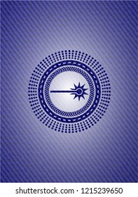 laser icon inside badge with jean texture