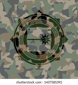 laser icon inside camouflage emblem