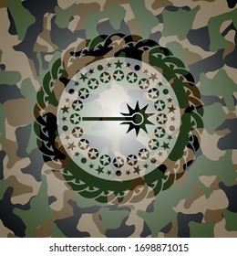 icono láser dentro del emblema de camuflaje