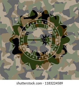 laser icon inside camouflage texture