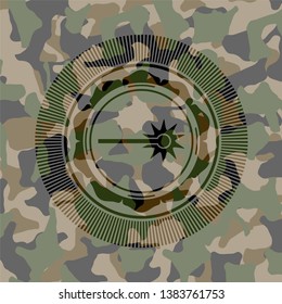 laser icon inside camouflage texture