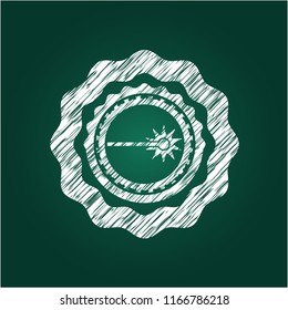 laser icon inside chalk emblem