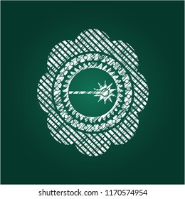 laser icon inside chalk emblem