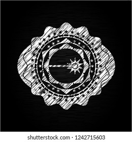 laser icon inside chalk emblem