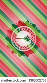 laser icon inside christmas colors emblem.