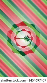laser icon inside christmas style badge..